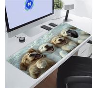 ShangShengzi Tappetino per Mouse Grande Carino Golden Retriever Tappetino Mouse XXL Gaming 700x300x3 mm con Bordi Cuciti Migliora Precisione e Velocità Tappetino Scrivania Grande per Giochi e Ufficio