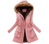 ShangSRS Cappotto invernale da donna Pelliccia Faux Giacca Parka con cappuccio in pelliccia Cardigan Lungo Elegante Trench Jacket Outwear (Rosa-2, 3XL)