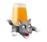 SHANGYU Sottobicchieri stampati 3D per gatti, divertenti sottobicchieri, Creative Animals Coaster Cup Cuddler, stampa 3D Cat Coasters, Cat Coasters per bevande, regalo per gli amanti dei gatti (grigio
