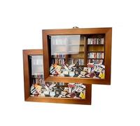SHANHENGYUN Mini libreria per alleviare l'ansia, armadietto in legno realizzato a mano con 200 mini libri, mensola interattiva antistress, decorazione per la casa per gli amanti dei libri (marrone) (L