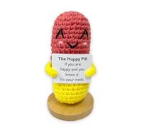 SHANHENGYUN Peluche a forma di pillola fatta a mano all'uncinetto, supporto emotivo, sollievo dallo stress per medici, infermieri e pazienti, morbida pillola decorativa (8,4 cm) (B)