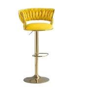 SHANHENGYUN Sgabelli da bar moderni di lusso, regolabili in altezza, girevoli a 360°, rivestimento in velluto con struttura in metallo dorato, seduta robusta ed elegante per cucina, casa, ufficio, bar