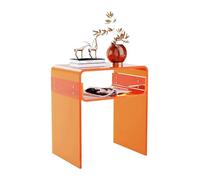 SHANHENGYUN Tavolino in acrilico trasparente, tavolino moderno a 2 ripiani per soggiorno, camera da letto e ufficio, elegante comodino e decorazione per la casa (M)