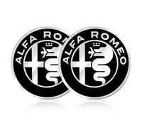 SHANHUHAI 2 Pezzi Fregi Stemmi Compatibili con Romeo Logo 74mm Cofano Anteriore Posteriore Emblema Specchio Mirror 147 156 159 Brera Mito