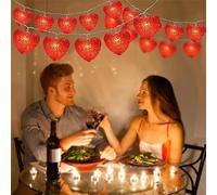 SHANJIA Decorazione di San Valentino Luci del cuore LED di forma di cuore Luci della stringa, 5M 50LEDPink Heart Fairy Lights a batteria per San Valentino Decor Indoor Outdoor (Rosso)