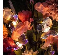 SHANJIA LED Farfalla String Lights, 5m 20LED Outdoor Solar Powered String Light 8Mode Indoor per Giardino Casa Festa di Nozze Decorazione Illuminazione di Natale (Viola)