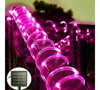 SHANJIA Luci della corda solare, 7.5M/25ft 50LEDs Luce solare fata impermeabile, Luci Stringa di Natale Esterno Solare per All'aperto,Giardini,Patio,Case,Festa di Natale (Rosa)