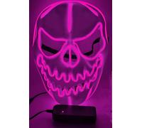 SHANJIA Maschera di Halloween, Light Up Mask, LED Light Up Scary Skull Mask per Halloween Festival Cosplay Masquerade Carnival Party (Rosa)