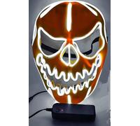 SHANJIA Maschera di Halloween, Light Up Mask, LED Light Up Scary Skull Mask per Halloween Festival Cosplay Masquerade Carnival Party (Bianco)