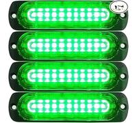 SHANJIA Spia di Emergenza Super Luminosa, LED Ultra Slim Strobe 4.4-Inch 4Pack 10LED Luce Laterale per Camion12V-24V LED Luce Stroboscopica di Emergenza per Rimorchio Camion Caravan (Verde)