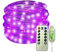 SHANJIA Tubo Luci a Corda, 22M/72ft 200LED Impermeabile 8 Modalità/Remote USB LED Luce Stringa Fata Luminosa, Luci della corda Outdoor Indoor per Decorazioni di Natale (Viola)