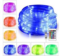 SHANJIA Tubo Luci a Corda, 5m/16ft 50LED16 Colori che cambiano USB Powered Multi Colore Twinkle Rope Tube Fairy Lights LED Luci della corda Outdoor Indoor per Decorazioni di Natale
