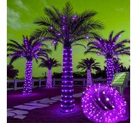 SHANJIAANU Luci della corda solare, 12M/39ft 100LEDs Luce solare fata impermeabile, Luci Stringa di Natale Esterno Solare per All'aperto,Giardini,Patio,Case,Festa di Natale (Violetta)