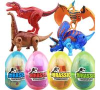 SHANKAM Uovo di Pasqua Dinosauri, 4pcs Dinosauro Uovo Sorpresa, Giocattoli Uova di Dinosauro, Uovo di Dinosauro, Regali di Riempimento Pasquale per Ragazzi e Ragazze(B)