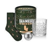 Shanker Golf - Calzini da golf on the rocks - Calzini, bicchiere da whisky e pallina da golf Ice Stone Set - Set regalo da golf per uomo - Taglia 8-13