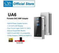 SHANLING UA6 HIFI Amplificatore per cuffie DAC USB portatile 4 X CS43131 DAC Supporto audio ad alta risoluzione DSD 512 Uscita bilanciata da 3,5 mm/4,4 mm UA6 black with case