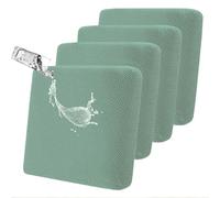 SHANNA Copri Cuscini Elasticizzati Antiscivolo Per Divano: Set Di 4 Fodere Moderne e Impermeabili Per Cuscini Di Mobili Da Esterno e Sedie, Facili Da Sostituire (Verde Fagiolo)