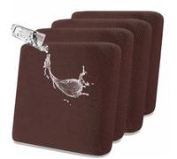 SHANNA Copri Cuscini Elasticizzati Antiscivolo Per Divano: Set Di 4 Fodere Moderne Impermeabili e Sostituibili Adatte a Sedie e Divani (Caffè)