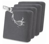 SHANNA Copri Cuscini Elasticizzati Antiscivolo Per Divano: Set Di 4 Fodere Per Cuscini Da Esterno Antiscivolo Magiche Monocolore Per Mobili Da Giardino Adatti a Animali Domestici (Grigio Scuro)