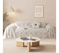 SHANNA Copridivano 2 3 4 Posti Mobili Protector, Ciniglia Copri Divano Antigraffio Gatto, Copridivani Lato AB disponibile, Pesante Inverno Copri Divani, Fodera Divano Antimacchia bianco sporco