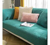 SHANNA Copridivano 3 Posti con Penisola Sherpa, Nuovo Fodera per Divano Antiscivolo Antimacchia, Telo Copridivano con Braccioli Tessuto Super Morbido Universale (Verde, 70 x 150cm)