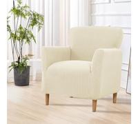 SHANNA Copridivano per Bancone: 1 Pezzo Moderno Lussuoso Copridivano a Maglia Super Morbido Antiscivolo Monocromatico per Soggiorno (A-Beige)