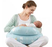 SHANNA Cuscino Allattamento - Multifunzionale Cuscino per Allattamento Forma Ergonomica, Rivestimento in 100% Cotone, Fodera Removibile, Cuscino Maternità per Allattamento Lavabile (Orsi Verdi)