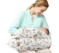 SHANNA Cuscino Allattamento - Multifunzionale Cuscino per Allattamento Forma Ergonomica, Rivestimento in 100% Cotone, Fodera Removibile, Cuscino Maternità per Allattamento Lavabile (Animali)