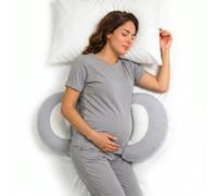 SHANNA Cuscino Gravidanza, Cuscino Gravidanza per Dormire, Cuscino per Dormire sul Fianco Supporto Per Schiena, Fianchi, Gambe, con Fodera Rinfrescante (Grigio)
