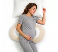 SHANNA Cuscino Gravidanza, Cuscino Gravidanza per Dormire, Cuscino per Dormire sul Fianco Supporto Per Schiena, Fianchi, Gambe, con Fodera Rinfrescante (Crema)