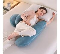 SHANNA Cuscino Gravidanza per Dormire, Cuscino allattamento e Gravidanza, 2024 NUOVO Cuscino Comfort Regolabile per Tutto Il Corpo, Maternità e Cuscino Supporto, Fodera Rimovibile e Lavabile (Azul)