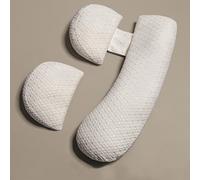 SHANNA Cuscino Gravidanza per Dormire, Cuscino allattamento e Gravidanza, Cuscino Comfort Regolabile per Tutto Il Corpo, Maternità e Cuscino Supporto, Fodera Rimovibile e Lavabile (Bianco & Grande)