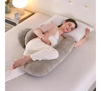 SHANNA Cuscino Gravidanza per Dormire, Cuscino allattamento e Gravidanza, NUOVO Cuscino Comfort Regolabile per Tutto Il Corpo, Maternità e Cuscino Supporto, Fodera Rimovibile e Lavabile (Caqui)