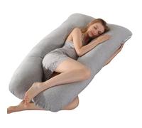SHANNA Cuscino Gravidanza per Dormire, Cuscino Allattamento Neonato a Forma di U, 100% Cotone Cuscini per maternità e il Corpo Laterale con Federa Sfoderabile e Lavabile