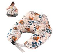 SHANNA Cuscino per allattamento, piccolo cuscino a mezzaluna per mamma in cotone, cuscino per gravidanza, ergonomico, multifunzionale, per allattamento al seno, con cintura addominale regolabile