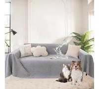 SHANNA Set Di Copridivano E Coperta In Chenille: Testurizzato, Morbido, Antiscivolo, Impermeabile, Decorativo, Per Animali Domestici (Grigio Chiaro, 180×340cm)