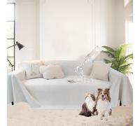 SHANNA Set Di Copridivano E Coperta In Chenille: Testurizzato, Morbido, Antiscivolo, Impermeabile, Per 1-2 Posti (Avorio, 180×260cm)