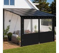 SHANNA Telo Impermeabile Esterno con Occhielli per Gazebo Balconi Terrazze | 650g/㎡ Telo 2.5x4.6M di Protezione con Cerniere, Telone Tenda Resistente Alle Intemperie, Protegge dal Freddo e dal Vento