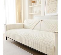 SHANNA Velluto Copridivano 1 2 3 4 Posti con Penisola, 2024 Nuovo Fodera per Divano Antiscivolo Antimacchia, Telo Copridivano con Braccioli Tessuto Super Morbido Universale (Bianco, 90 x 160cm)