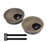 Shanoer, passacavi in metallo color bronzo anticato per la gestione di cavi da scrivania per ufficio e computer (50 mm)