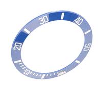 Shanrya Inserto per Castone per Orologio in Ceramica, Anello Protettivo con Inserto per Castone Luminoso Ad Alta Durezza per la Sostituzione per Orologiai (Carattere bianco retro blu)