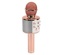 Shanrya Microfono karaoke Bluetooth senza fili, Microfono a Condensatore Bluetooth HiFi Stereo Riduzione del Rumore 100Hz-10KHz per la Trasmissione per Concerti (Oro Rosa)
