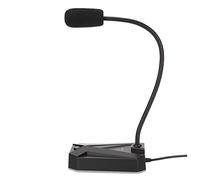 Shanrya Microfono per Laptop, Riduzione del Rumore Regolabile Microfono per Computer a Collo d'oca Luce RGB per Podcast (Gioco)