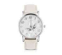 Shanrya Orologio da Polso Cinturino per Orologio in PU Comodo da Indossare con Precisione nel Tempo Abbinamento a Vari Abiti per Occasioni all'aperto (Bianco)