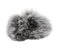 Shanrya Parabrezza per microfoni lavalier, Cuffia per Microfono con Risvolto in Pelliccia Artificiale Riduce Il Rumore Morbido Delicato Comodo per l'esterno(Bianco e Nero)