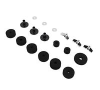 Shanrya Rondella a Dado ad Alette, Set di Cuscinetti in Feltro diametri Multipli Resistenti all'Usura per Il Fissaggio e la Riparazione dei Piatti del Tamburo(Nero)