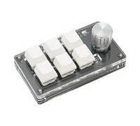 Shanrya Tastiera a Una Mano, Mini Tastiera Programmabile Fai-da-Te a 6 Tasti Connessione Dual-Mode Plug And Play Ampiamente Utilizzata per PC (Bianco)