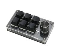 Shanrya Tastiera a Una Mano, Mini Tastiera Programmabile Fai-da-Te a 6 Tasti Connessione Dual-Mode Plug And Play Ampiamente Utilizzata per PC (Nero)