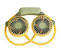 Shanrya Ventilatore da Collo Portatile Tubo Flessibile in Metallo ABS Ventilatore da Collo a Mani Libere velocità del Vento a 2 velocità per Ufficio (Limone Giallo)
