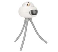 Shanrya Ventilatore Portatile, Ventilatore per Passeggino Ricaricabile USB DC 5V 0.8A per Tenda da Scrivania per Bicicletta (Bianco)